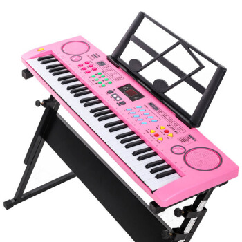 琴茲（Qin Ci）電子キッドボンド子供供初心者の女の子のピアノボント1-3-12歳のマイク付赤ちゃん多機能音楽玩具プロセスタ+琴架