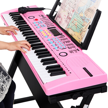 八度ビビー61キー供電子キッドボンド初心者多機能早教益智玩具液晶ディディスティスプロレレ音楽器ピアノテープマイク61キープロセ