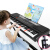 かわいい子供の宝物QIAO WA BAO BEIの明かりと61キーボードの子供供の电子キーボンドの初心者の入门知能の照明の男性の女性の子のピアノの音楽のおもちゃんを弾きます。