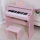 ピンク：【漆焼き知能モデル】木質子供ピアノ